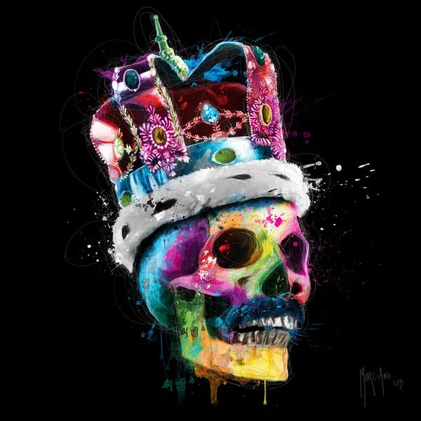 Touteladeco / Tableau Art / Crane / Squelette / Couleur / Graffiti / gothique / Patrice Murciano / Pop Art / Décoration Murale / Décoration de maison / Moderne / Toile / Freddie Mercury / Skull