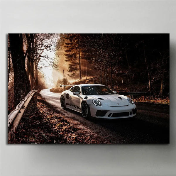 Touteladeco / Tableau Art / Voiture / Porsche 911 GT3 RS / Décoration Murale / Décoration de maison / Moderne