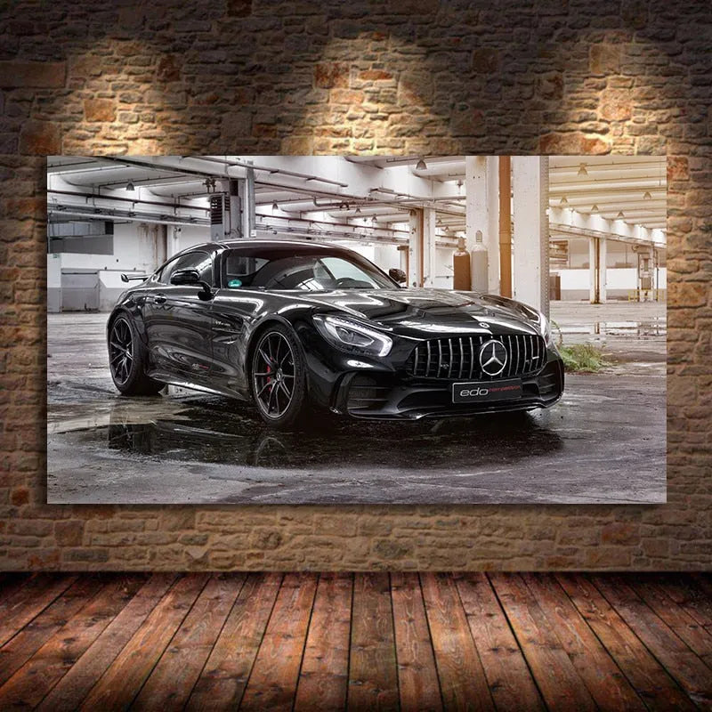 Touteladeco / Tableau Art / Voiture / Mercedes AMG GTR / Décoration Murale / Décoration de maison / Moderne