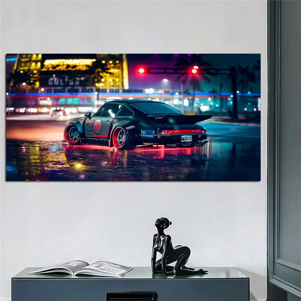 Touteladeco / Tableau Art / Voiture / Porsche / Décoration Murale / Décoration de maison / Moderne