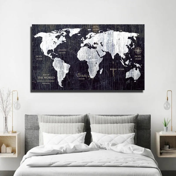 Toile - Monde - Carte du monde