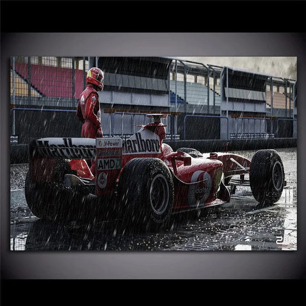 Touteladeco / Tableau Art / Voiture / Ferrari F2004 / F1 / Décoration Murale / Décoration de maison / Moderne
