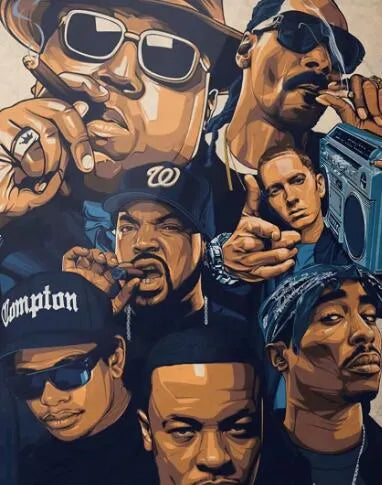 Touteladeco / Tableau Art / Musique / Hip Hop / RAP / Décoration Murale / Décoration de maison / Moderne