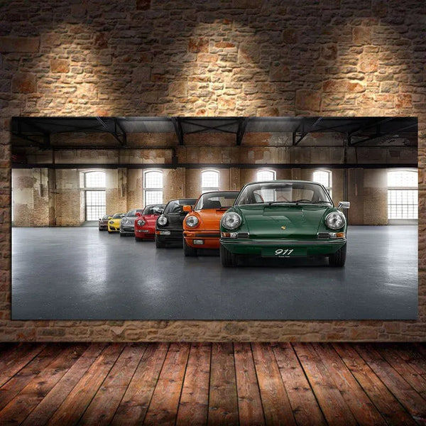 Touteladeco / Tableau Art / Voiture / Porsche 911 Evolution / Décoration Murale / Décoration de maison / Moderne