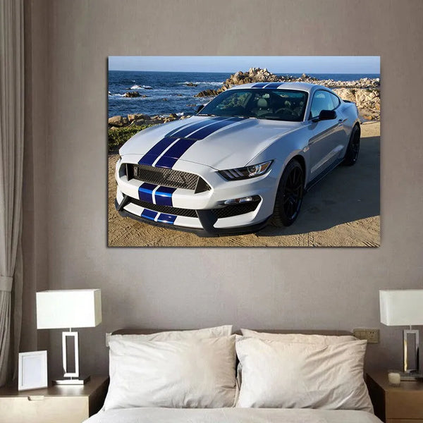 Touteladeco / Tableau Art / Voiture / Ford Mustang / Décoration Murale / Décoration de maison / Moderne
