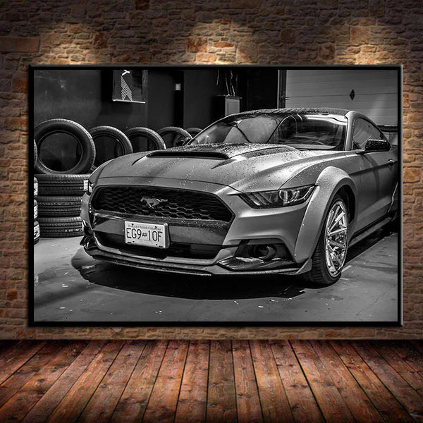 Touteladeco / Tableau Art / Voiture / Ford Mustang / Décoration Murale / Décoration de maison / Moderne