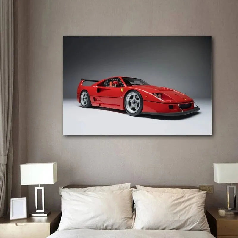 Touteladeco / Tableau Art / Voiture / Ferrari F40 / Décoration Murale / Décoration de maison / Moderne