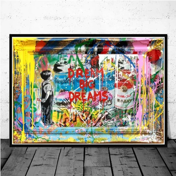 Tableau sur toile Banksy à Ukraine - Un petit judoka Tableau sur toile Banksy à Ukraine - Un petit judoka