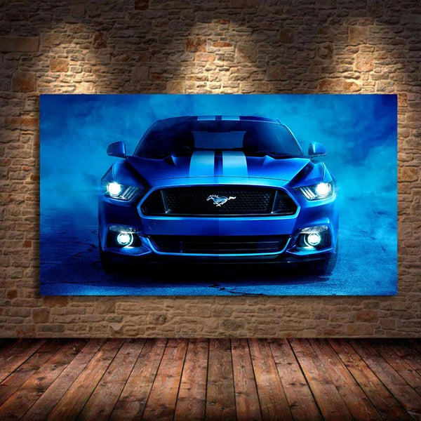 Touteladeco / Tableau Art / Voiture / Ford Mustang Supercar / Décoration Murale / Décoration de maison / Moderne