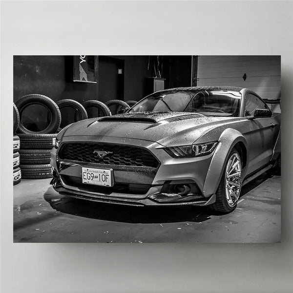 Touteladeco / Tableau Art / Voiture / Ford Mustang / Décoration Murale / Décoration de maison / Moderne