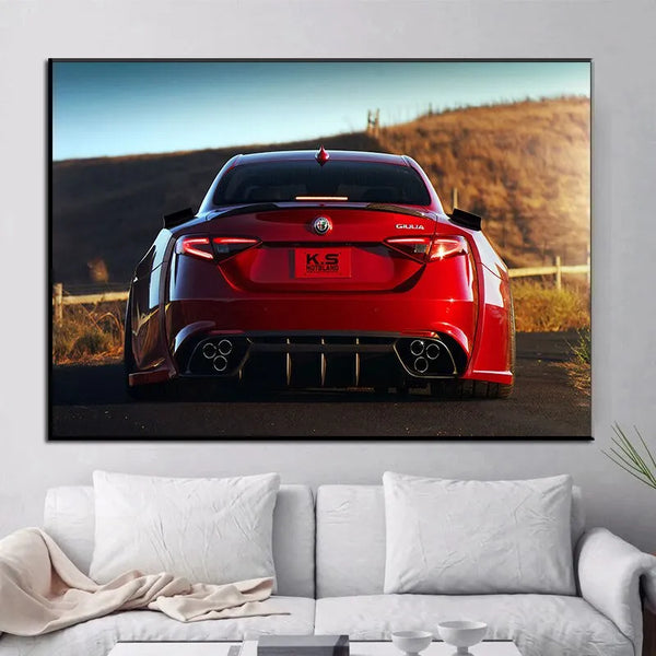 Touteladeco / Tableau Art / Voiture / Alfa Romeo / Giulia / Décoration Murale / Décoration de maison / Moderne