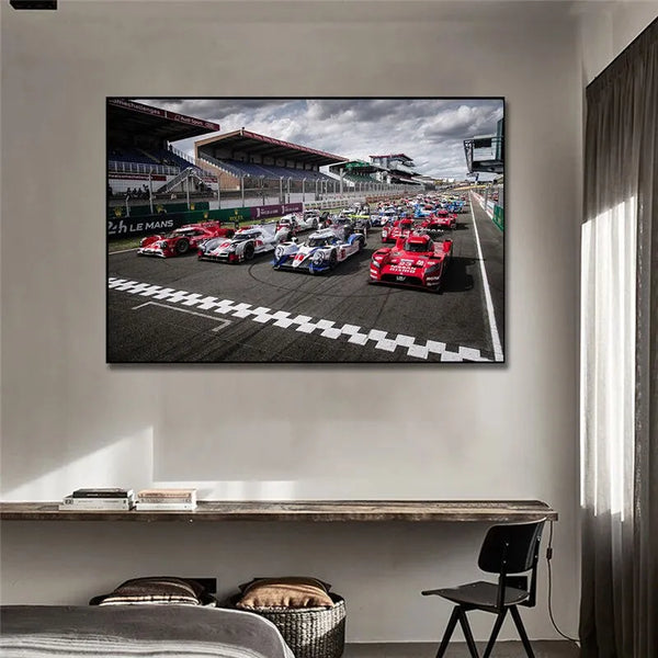 Touteladeco / Tableau Art / Voiture / 24H du Mans / Décoration Murale / Décoration de maison / Moderne