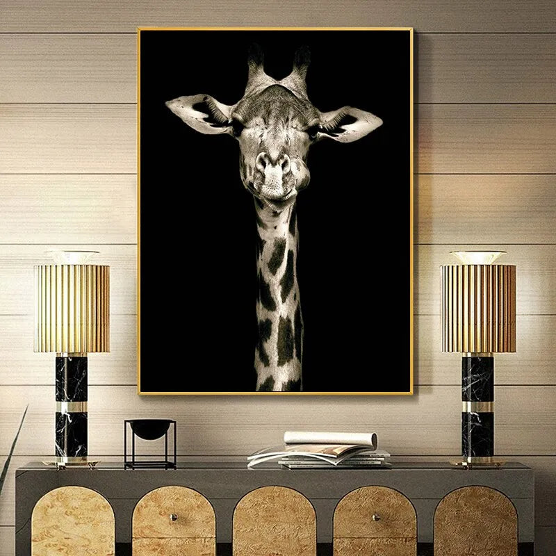 Touteladeco / Tableau Pop Art / Animaux / Girafe / Décoration Murale / Décoration de maison / Moderne