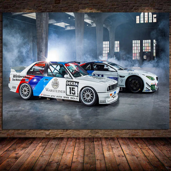 Touteladeco / Tableau Art / Voiture / Supercar / Tuning M6 E30 Racing / Décoration Murale / Décoration de maison / Moderne