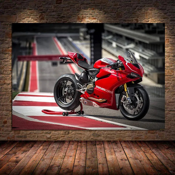 Touteladeco / Tableau Art / Moto / Ducati / Décoration Murale / Décoration de maison / Moderne