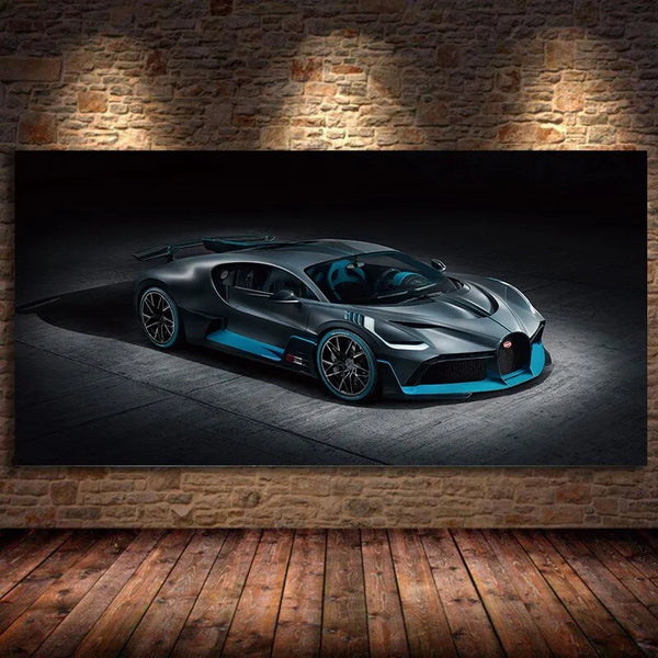 Touteladeco / Tableau Art / Voiture / Bugatti Chiron S / Décoration Murale / Décoration de maison / Moderne