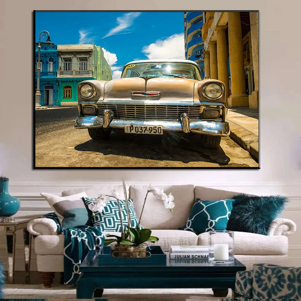 Touteladeco / Tableau Art / Voiture / Retro Chevrolet / Décoration Murale / Décoration de maison / Moderne