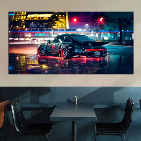 Touteladeco / Tableau Art / Voiture / Porsche / Décoration Murale / Décoration de maison / Moderne