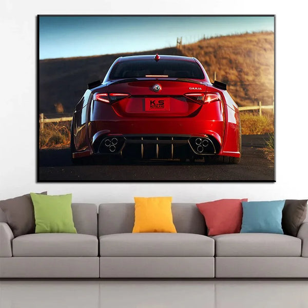 Touteladeco / Tableau Art / Voiture / Alfa Romeo / Giulia / Décoration Murale / Décoration de maison / Moderne