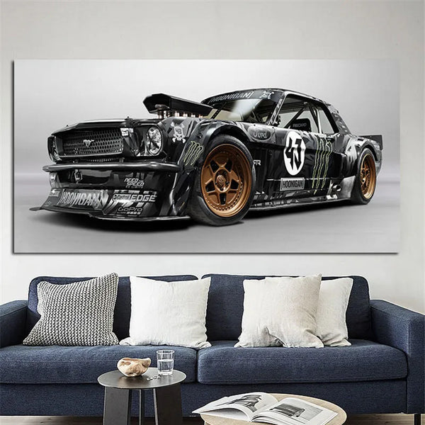 Touteladeco / Tableau Art / Voiture / Ford Mustang RTR / Décoration Murale / Décoration de maison / Moderne
