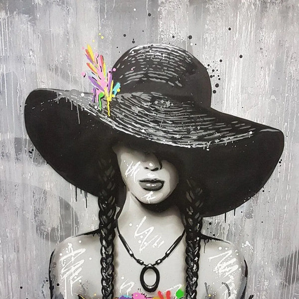 Touteladeco / Tableau Pop Art / Glamour / Femme / Grafiti / Décoration Murale / Décoration de maison / Moderne