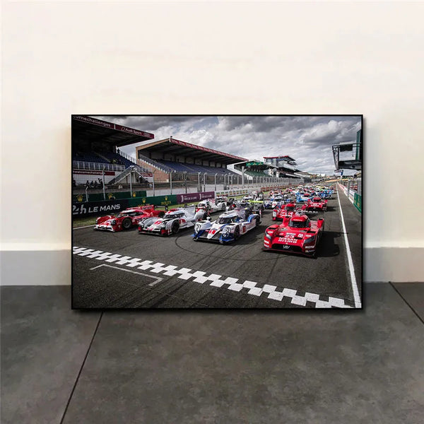 Touteladeco / Tableau Art / Voiture / 24H du Mans / Décoration Murale / Décoration de maison / Moderne