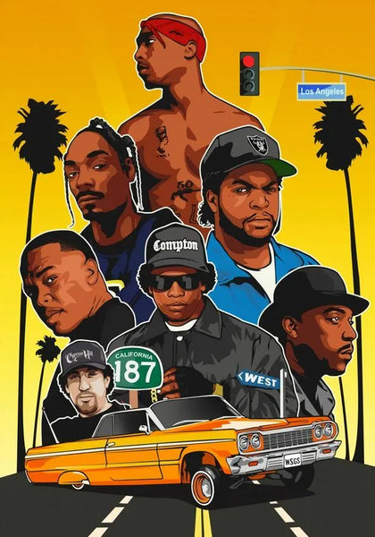 Touteladeco / Tableau Art / Musique / Hip Hop / RAP / Décoration Murale / Décoration de maison / Moderne