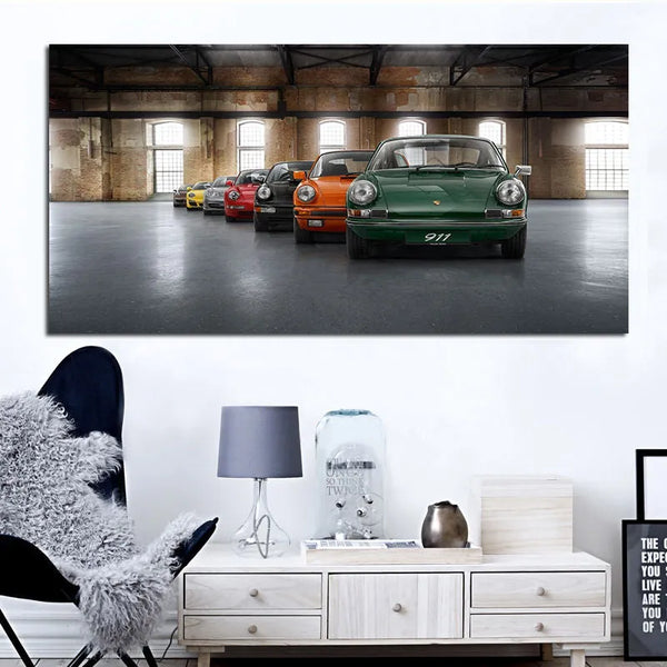 Touteladeco / Tableau Art / Voiture / Porsche 911 Evolution / Décoration Murale / Décoration de maison / Moderne