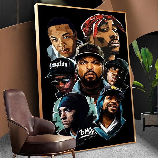 Touteladeco / Tableau Art / Musique / Hip Hop / RAP / Décoration Murale / Décoration de maison / Moderne