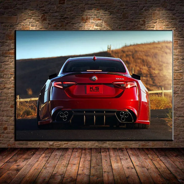 Touteladeco / Tableau Art / Voiture / Alfa Romeo / Giulia / Décoration Murale / Décoration de maison / Moderne