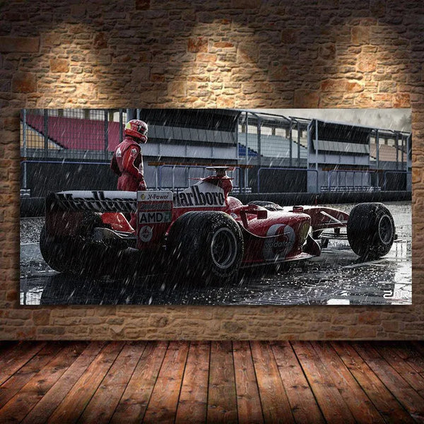 Touteladeco / Tableau Art / Voiture / Ferrari F2004 / F1 / Décoration Murale / Décoration de maison / Moderne