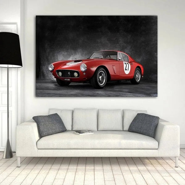 Touteladeco / Tableau Art / Voiture / Ferrari 250 GTO Sport / Décoration Murale / Décoration de maison / Moderne