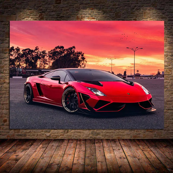 Touteladeco / Tableau Art / Voiture / Lamborghini / Décoration Murale / Décoration de maison / Moderne