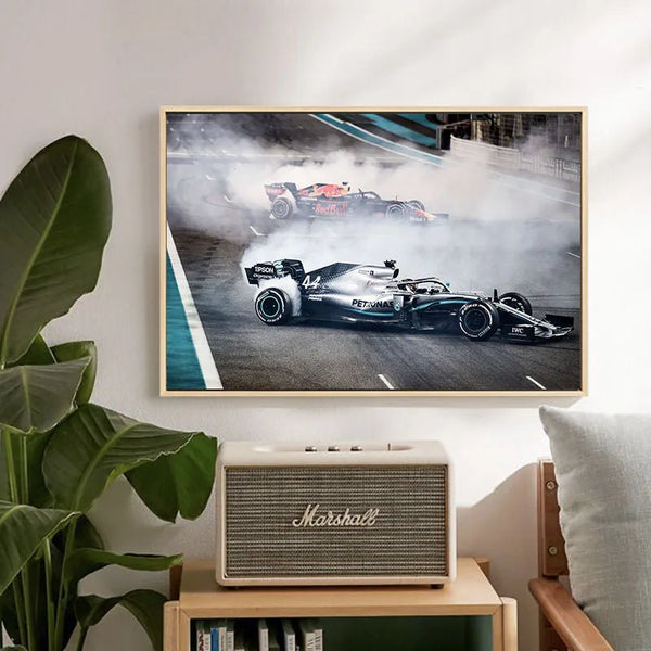 Touteladeco / Tableau Art / Voiture / Formule 1 Petronas / Décoration Murale / Décoration de maison / Moderne