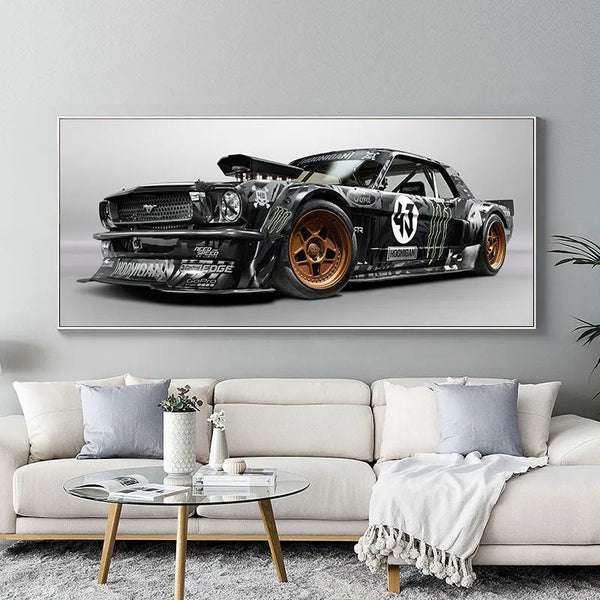Touteladeco / Tableau Art / Voiture / Ford Mustang RTR / Décoration Murale / Décoration de maison / Moderne