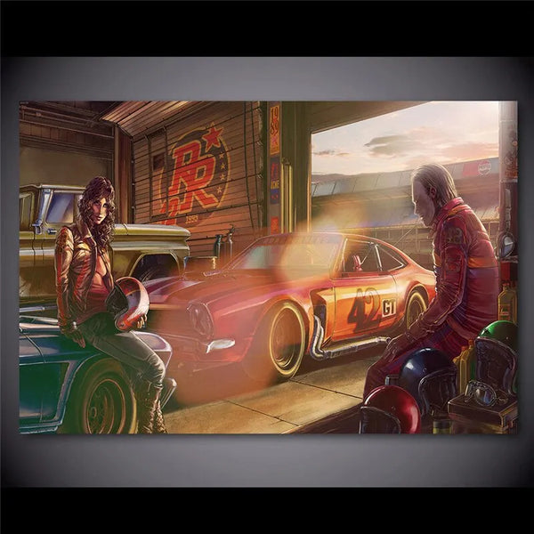 Touteladeco / Tableau Art / Voiture / Ferrari Classic Racing / Décoration Murale / Décoration de maison / Moderne