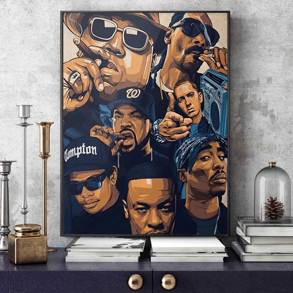Touteladeco / Tableau Art / Musique / Hip Hop / RAP / Décoration Murale / Décoration de maison / Moderne