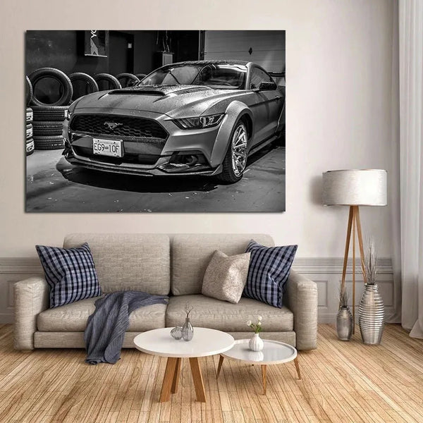 Touteladeco / Tableau Art / Voiture / Ford Mustang / Décoration Murale / Décoration de maison / Moderne