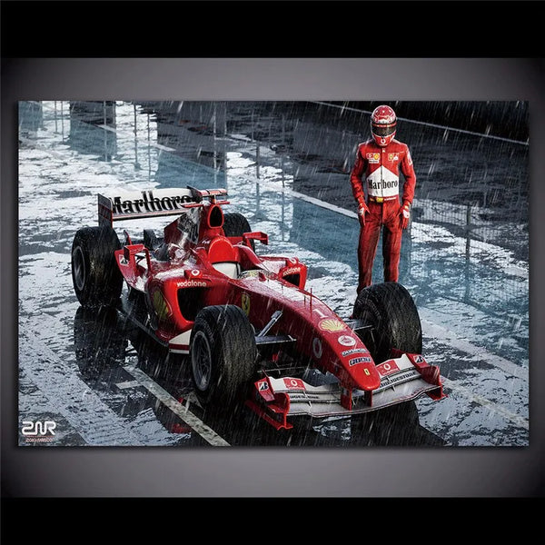 Touteladeco / Tableau Art / Voiture / Ferrari F2004 / F1 / Décoration Murale / Décoration de maison / Moderne