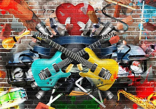 Touteladeco / Tableau Art / Musique / Guitare / Décoration Murale / Décoration de maison / Moderne