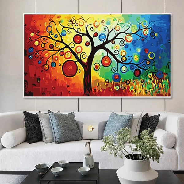 Touteladeco / Tableau Art / Abstrait / Arbre de vie / Décoration Murale / Décoration de maison / Moderne