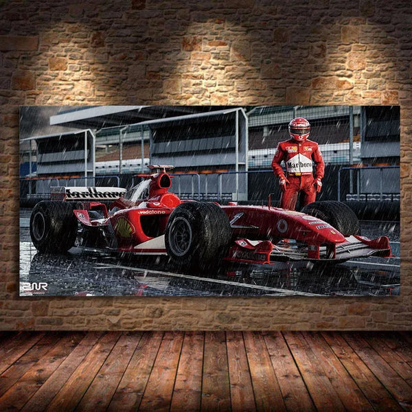 Touteladeco / Tableau Art / Voiture / Ferrari F2004 / F1 / Décoration Murale / Décoration de maison / Moderne