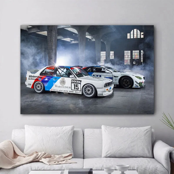Touteladeco / Tableau Art / Voiture / Supercar / Tuning M6 E30 Racing / Décoration Murale / Décoration de maison / Moderne