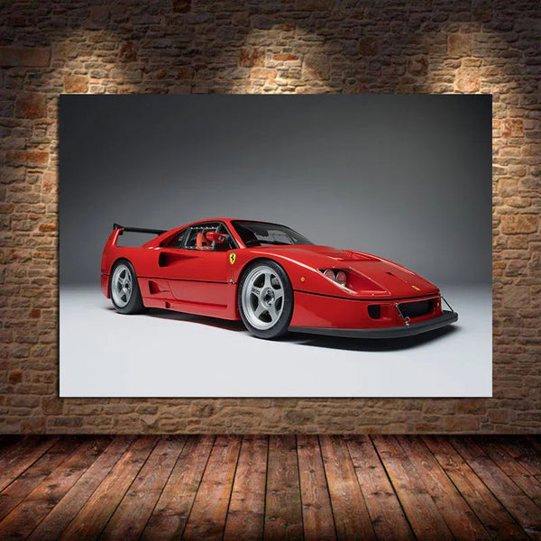 Touteladeco / Tableau Art / Voiture / Ferrari F40 / Décoration Murale / Décoration de maison / Moderne