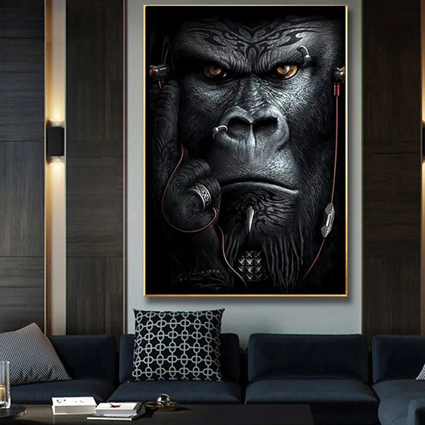 Touteladeco / Tableau Pop Art / Animaux / KingKong / Film / Décoration Murale / Décoration de maison / Moderne