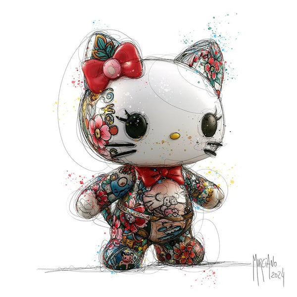 Touteladeco / Toile / Tableau / Enfant / Hello Kitty / Cadeau / Anniversaire / Decoration Chambre  / Fille