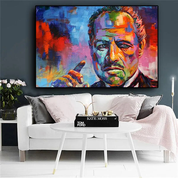 Touteladeco / Toile / Le Parrain / Marlon Brando / Décoration Murale / Décoration de maison / Enfants