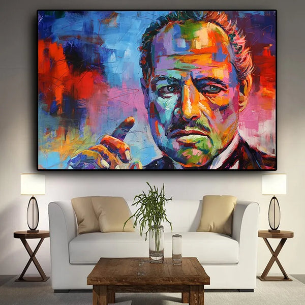 Touteladeco / Toile / Le Parrain / Marlon Brando / Décoration Murale / Décoration de maison / Enfants