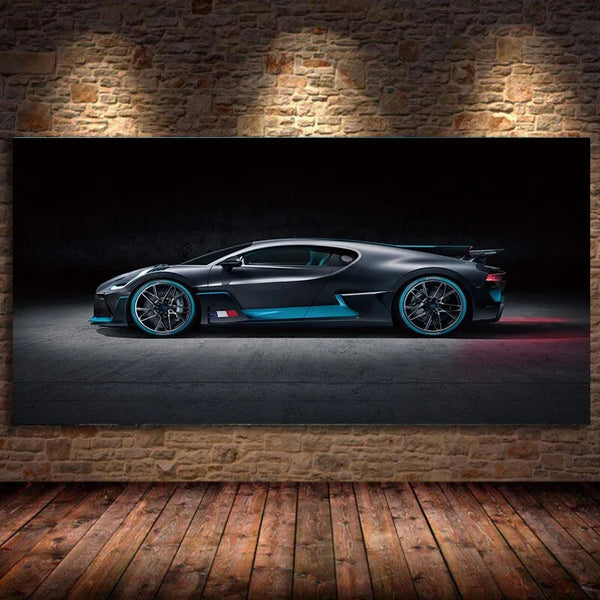 Touteladeco / Tableau Art / Voiture / Bugatti Chiron S / Décoration Murale / Décoration de maison / Moderne