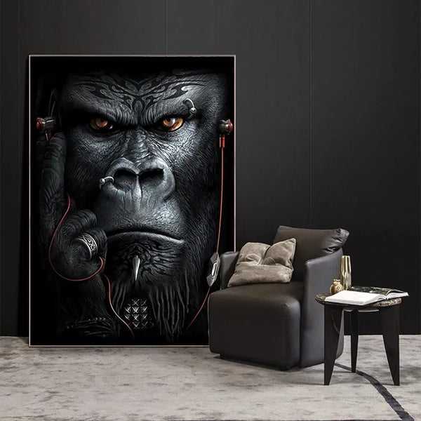 Touteladeco / Tableau Pop Art / Animaux / KingKong / Film / Décoration Murale / Décoration de maison / Moderne